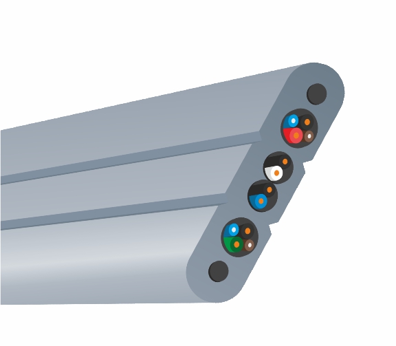 4 Fibre + 2 Px2x0.75mm2 FLAT ELEVATOR CABLE